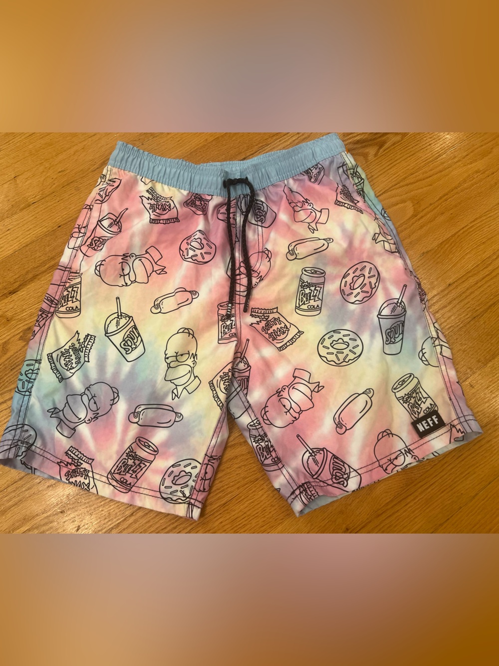 Neff x The Simpsons Homer Donut swim trunks shorts